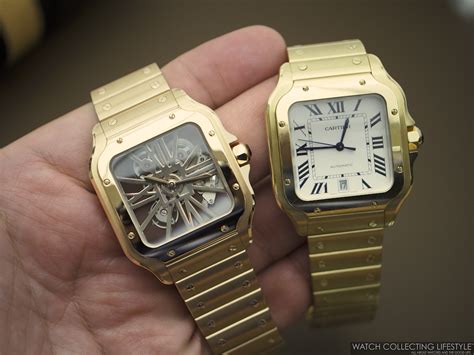 cartier santos skeleton gold
